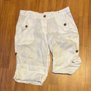 White Button-Accent Shorts